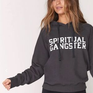 Spiritual Gangster Charcoal Hoodie with White Logo